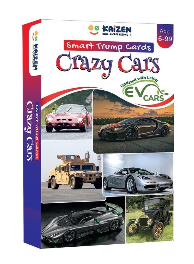 Kaizen MicroLessons Trump Card Game for Age 6-13. Learn While Playing. (Trumps: Cars) - Image 1